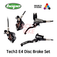 Hope Tech3 E4 MTB Hydraulic Disc Brake Set 4-Pistons Plastic/Braided Hose