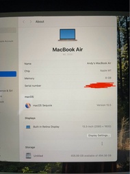 Apple MacBook Air M1, 2020, 8GB RAM, 512GB Storage, Gold