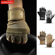 CRAFTSERIES 1Pair Half Finger Fitness Gloves with Extended Wrist Straps Anti-Slip and Durable Weight