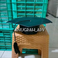 topi toga wisuda dewasa bahan satin - TALI HITAM