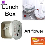 Qori Store - Lunch Box Art Flower 8805 / Art Flower Lunch Box 8805