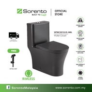 SORENTO SRTWC8318-BL-MBL One Piece Wc water closet jamban tandas toilet bowl rimless wc matt black c