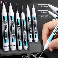 0.7/1.0/2.5mm Waterproof White Marker Pen Permanent Paint Tread Environmental Pens Car Tire Painting Graffti Stationery School Supplies