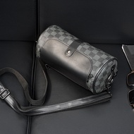 Cylinder Plaid Bag Wallet Crossbody Bag Men's and Women's Shoulder Bag Small Backpack Mobile Phone B