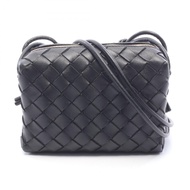 【二手】Bottega BOTTEGA VENETA單肩包，Loop Intrecciato，680254，黑色皮革，Intrecciato Loop 迷你相機包，女士款