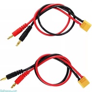 Zebeaa Heavy Duty XT60 to 4 0mm 4mm Banana Plugs Charging Cable 30cm 14AWG 2Pack