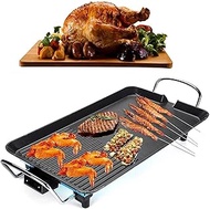 Electric Barbecue Grill Indoor Smokeless BBQ Grilling Table 5 Temperature Adjustable,Household Nonstick Electric Griddle