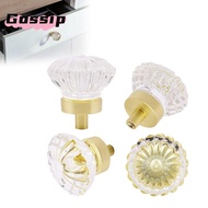 GOSSIP Crystal Knobs, Gold Grey Transparent Durable Crystal Cabinet Knobs,  Excellent Design Glass D
