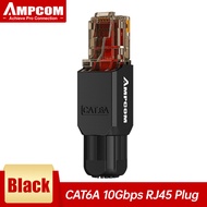 AMPCOM Tool Free RJ45 Connector, No Crimp Tool Less UTP 1000Mbps CAT6A CAT6 CAT5E Modular PLug for S