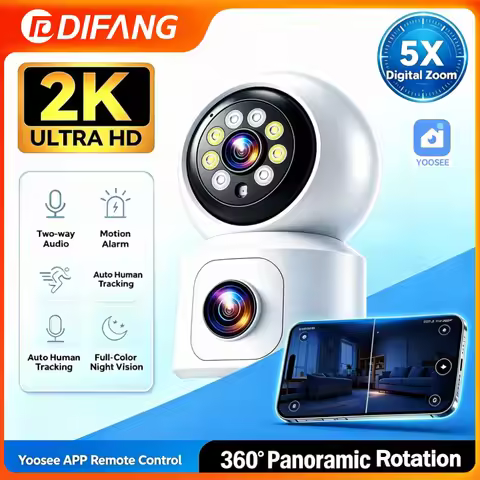 Yoosee WiFi Baby Monitor Dual Screens 2K PTZ Surveillance P2P Security Protection Mini Security Came