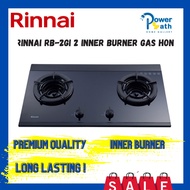 Rinnai RB-2GI 2-Inner Burner Built-in Gas Hob Gas Stove Cooker Hob Dapur Gas Battery Ignition Top Tempered Glass
