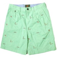 J.CREW x BEAMS PLUS 24SS 特別版短褲：衝浪者 Miki Dora 刺繡雙褶短褲，尺寸 38-25-0143-380，30 碼，綠色。二手。 [J.CREW x BEAMS PL