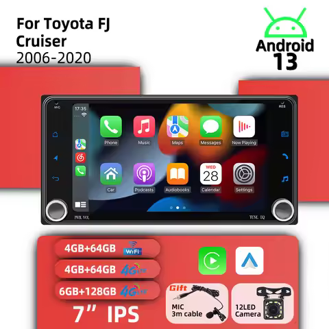 7" Screen Wireless Carplay Autoradio 2Din Android Radio Car Multimedia for Toyota FJ Cruiser 2006-20