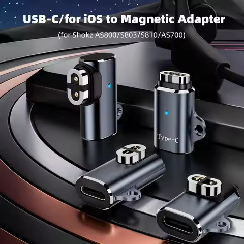 USB C/for iOS to Magnetic Adapter Connector 90 Degree Bone Conduction Headphone Charger Converte for