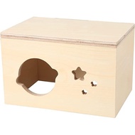 Rumah persembunyian kayu untuk hamster, rumah persembunyian haiwan kecil kalis air, sangkar hamster,