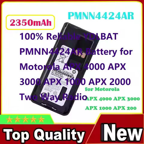 2350mAh 100% Reliable YDLBAT PMNN4424AR Battery for Motorola APX 4000 APX 3000 APX 1000 APX 2000 Two