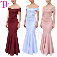 ZHENSCO Off Shoulder Mermaid Premium Neoprene Womens Long Gown Maxi Dress for All Formal Event