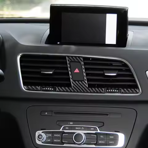 For Audi Q3 RSQ3 8U 2015-2018 Carbon Fiber Dashboard Center Air Vent Outlet Panel Trim Cover Car Acc