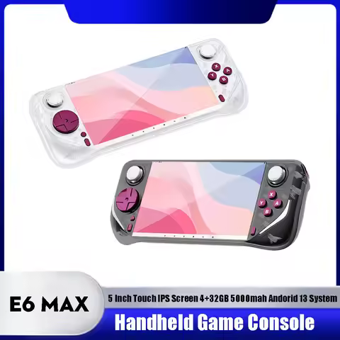 E6 MAX Handheld Game Console 5 Inch Touch IPS Screen 4+32GB 5000mah Andorid 13 System Support 5G Wif