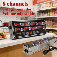 8 Channel Digital Timer 3 Stage Reminder Kitchen Timer 320x115x42mm