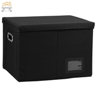 File Organizer Box with Lid Foldable Hanging File Filing Box Fabric File Folder Organizer Box for Ho