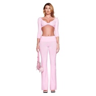IAMGIA Knitted Slim-Fit Outfit Set - Long Sleeve Top & Flared Trousers