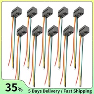 10 Pcs 616E 4P4C RJ9 Female Telephone Connector Adapter w 4 Wires 8cm