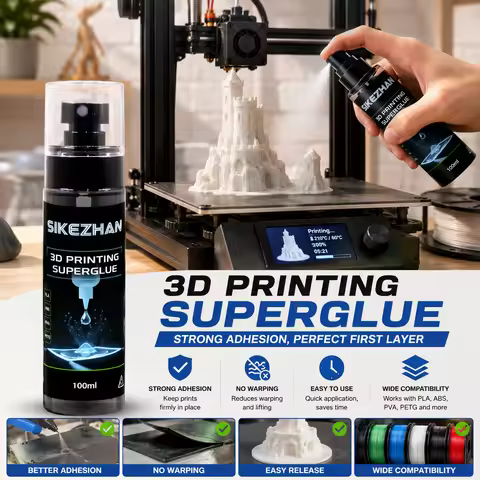 Professional 100ml 3D Printing Glue SIKEZHAN Heat Bed Adhesive for Glass PEI Build Plate Strong Stic