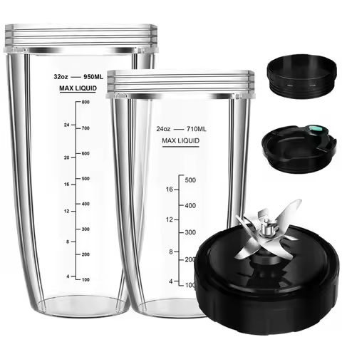 A18Z-Blender Replacement Parts For Ninja, 32Oz & 24Oz Ninja Blender Cups Replacement With To-Go Lids
