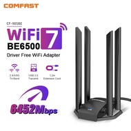 Comfast WiFi7 BE6500 USB WiFi Adapter 2.4G/5.8G/6G Wifi7 Network Card WPA3 WiFi Receiver 802.11BE Fo
