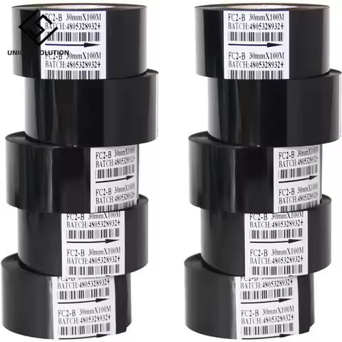 Thermal Ribbon Of Ribbon Printing Machine 30*100m Date Code Printer Accessory Black 25mm 30mm 35mm W