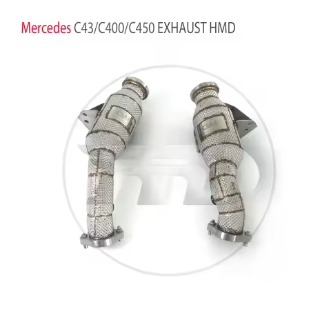 for Mercedes Benz C43 C400 C450 SLC43 W205 2015+ HMD Exhaust System High Flow Performance Downpipe C