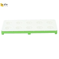 LIZMOMO Ravioli Maker Press, Aluminum Alloy ABS Green Silver Ravioli Mold, Durable Practical 10 Hole