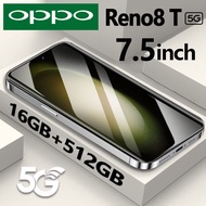 【รับประกัน 1 ปี】ของแท้100% OPP0 Reno8T 5G 7.5นิ้ว โทรศัพท์มือถือ วีดีโอสั้นเกมมือถือ รองรับ2ซิม Smartphone 4G/5G โทรศัพท์ แรม16GB รอม512GB โทรศัพท์ถูกๆ Android12.0 มือถือ Mobile phone ส่งฟรี A31 มือถือ โทรศัพท์สำห รับเล่นเกม โทรศัพท์ ถูกๆ ดี