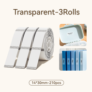 Niimbot 3 ม้วน D11/D110/D101 ป้ายโปร่งใสสติกเกอร์ชื่อสติกเกอร์กันน้ําน้ํามันหลักฐานไม่มีกาวตกค้างป้า