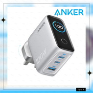 Anker - Anker 充電器(100W,3 個端口,智慧顯示器)3輸出牆插充電器連 USB-C 充電線 Charger 100W, 3 Ports, Smart Display 3-Output