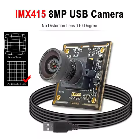 110 degree No Distortion Lens USB Webcam 8MP IMX415 30FPS in 4K USB Camera 60fps in 1080P Mini USB C