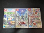 Switch ZELDA 薩爾達傳說 禦天之劍, Pikmin 4 sold, 太鼓 二合一大冒險 sold