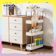 3/4 Tier Storage Rack Kitchen Trolley Rack Wheel Office Shelves Book Shelving Toys Home Cart Storage