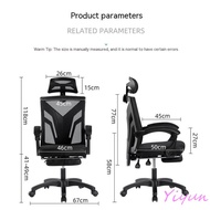 🚛Ready stock Computer Office chairs Ergonomic Chair Home foldable chair offce chair with wheels  Liftable E-Sport chair