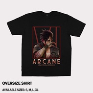 LEAGUE OF LEGENDS ARCANE Merch Cotton T-shirt Male and Women Plus Size JINX EKKO VI CAITLYN Anime Pr