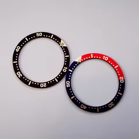 MOD 33.7mm*27.3mm Flat Aluminum Green Luminous Beads Bezel Insert For Seiko SKX013 SKX015 Men's Mech