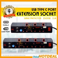 [SIRIM] EXTENSION USB TYPE C Port 3.1A Trailing Extension Socket Extension DIY Extension SIRIM Socke