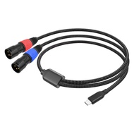 Type C to Dual XLR Male Aux Audio Cable USB C to Dual XLR Audio Cable Type C to XLR Male Output Ster