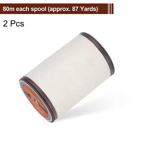 2pcs Round Leather Sewing Waxed Thread 80m / 87 Yards Polyester Wax String 0.55mm Wax Stitching Cord