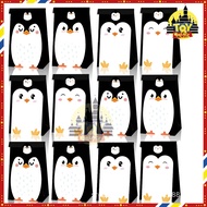 Cute Antarctic Penguin Black and White Birthday Party Candy Gift Kraft Paper Bag Stickers