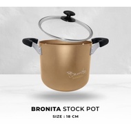 Stock pot brokita 18 cm MASPION tall pot with 2 glass lids