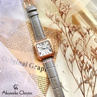 [Original] Alexandre Christie 2B18 BFLRGSLGR Elegance Multifunction Women Watch with White Dial Grey Genuine Leather