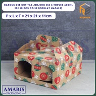 DT-32 Die Cut Cardboard Carrying Bag Contains 4 Jars (10CM Jar SIZE AND 10CM HEIGHT) Amaris Packagin