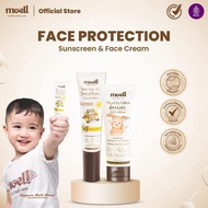 NEW Moell Face Protection Sunscreen 30ml & Face Cream 40ml - Physical Sunscreen With SPF 50(+) PA(++